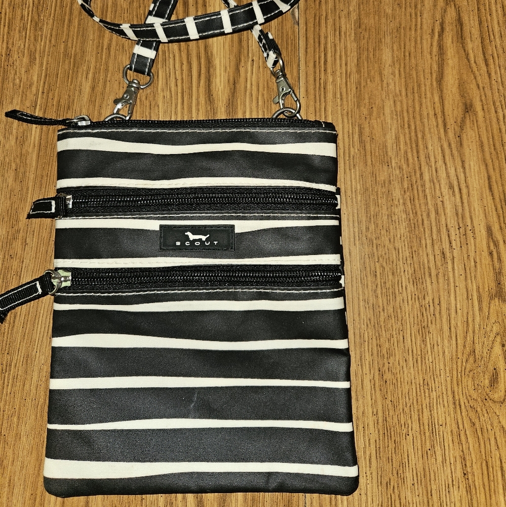 SCOUT Sally Go Lightly Crossbody Purse Black and White Stripes